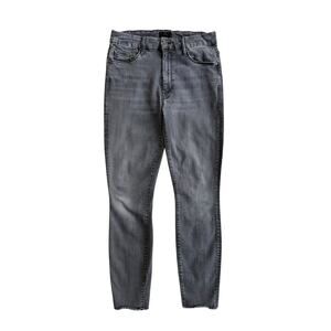 Mother Jeans High Waisted Looker Ankle Fray Black Stretch Denim USA Womens 27